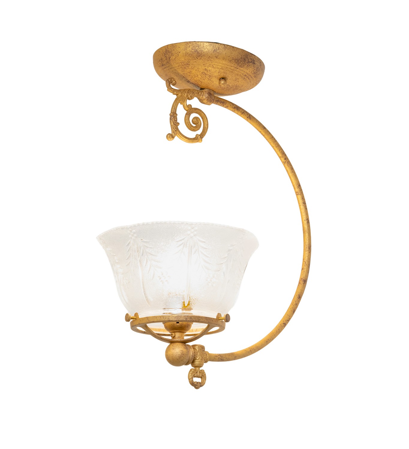 Every Meyda Tiffany item is a unique handcrafted work of art. Natural variations in the wide array of materials that we use to create each Meyda product make every item a masterpiece of its own. Photographs are a general representation of the product. Colors and designs will vary. Collection: Gas & Electric Finish: Old Gold Glass: Clear Textured Glass Width: 7.00" Height: 16.00" Length: 12.00" Weight: 3.00 lb Number of Bulbs: 1 Maximum Wattage: 60.00 W Bulb Type: A15 Bulb Base: E26 Material: Brass Country of Origin: USA Safety Rating: Damp