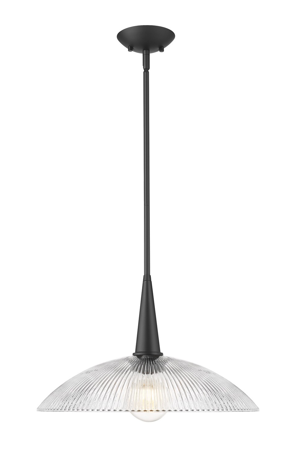 One Light Pendant by Z-Lite - Lunelle Collection, Matte Black Finish - 3051P18-MB