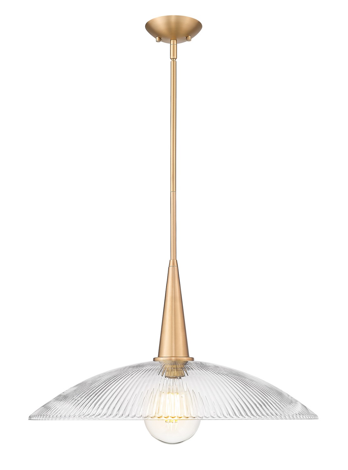 One Light Pendant by Z-Lite - Lunelle Collection, Modern Gold Finish - 3051P24-MGLD