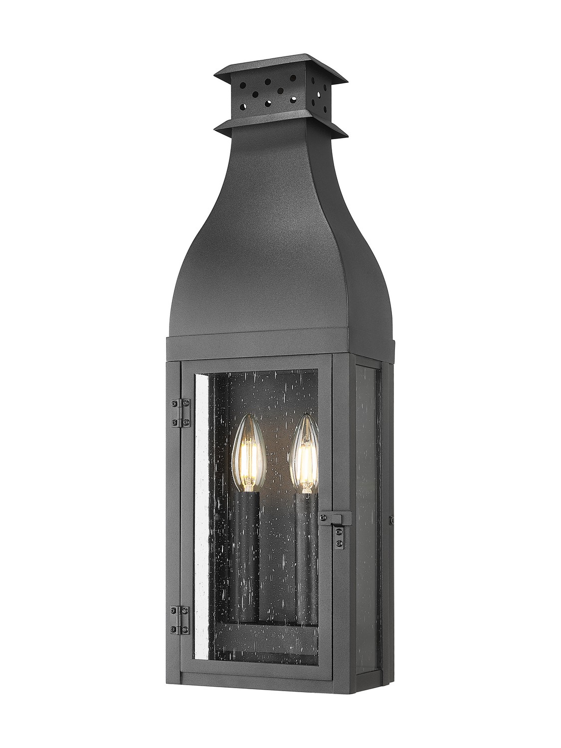 Two Light Outdoor Wall Mount by Z-Lite - Toulouse Collection, Sand Black Finish - 5030M-BK