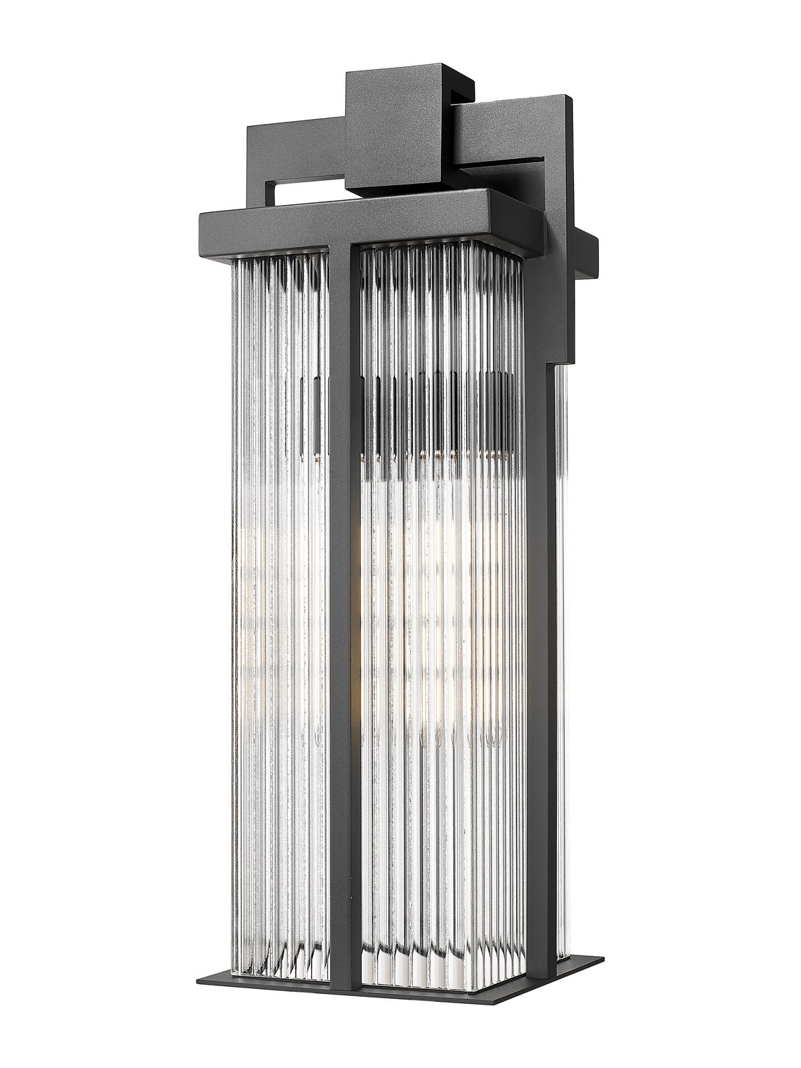 Two Light Outdoor Wall Mount by Z-Lite - Fortis Collection, Sand Black Finish - 5031B-BK