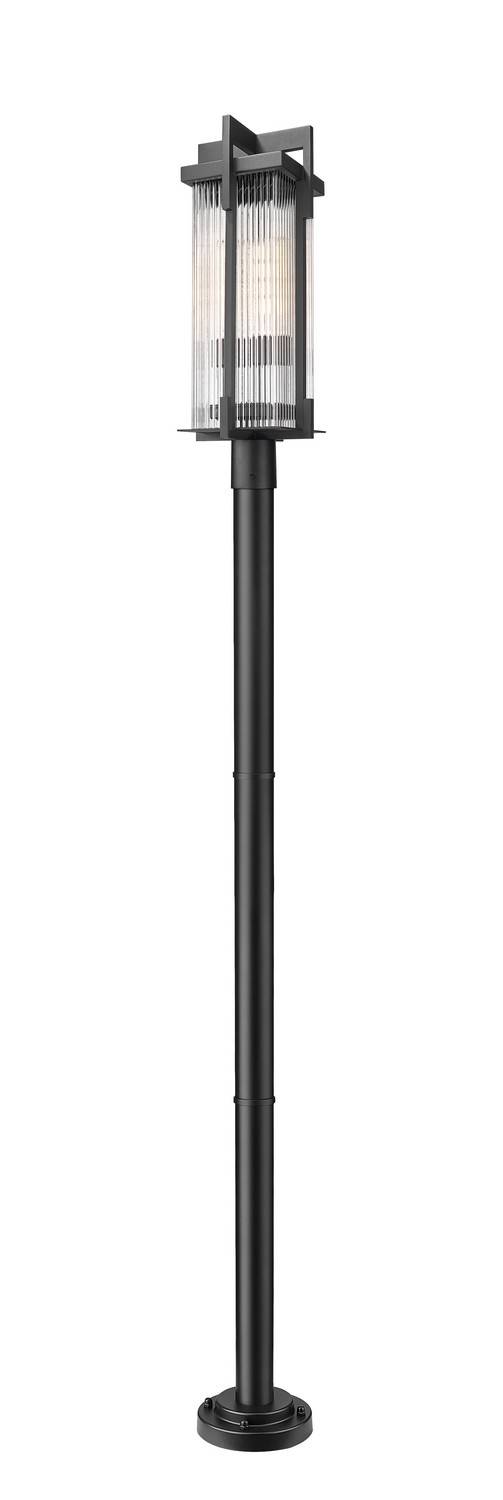 Two Light Outdoor Post Mount by Z-Lite - Fortis Collection, Sand Black Finish - 5031PHBR-5012P-BK