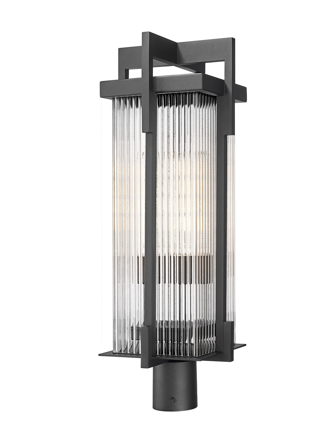 Two Light Outdoor Post Mount by Z-Lite - Fortis Collection, Sand Black Finish - 5031PHBR-BK