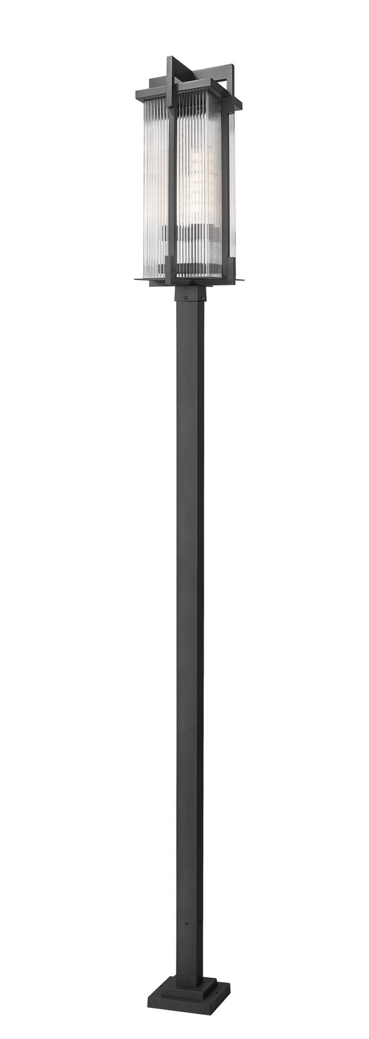 Three Light Outdoor Post Mount by Z-Lite - Fortis Collection, Sand Black Finish - 5031PHXLS-536P-BK