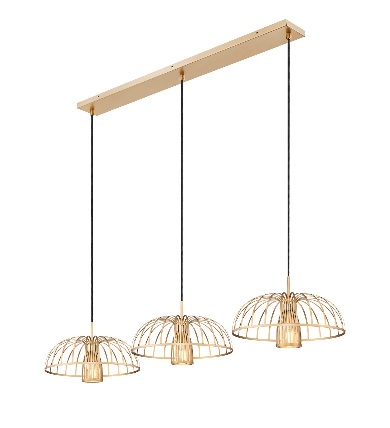 Three Light Linear Chandelier by Z-Lite - Valencia Collection, Modern Gold Finish - 623P16-3L-MGLD