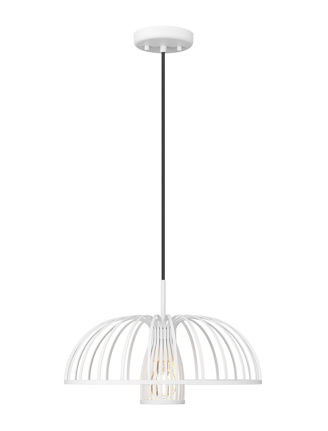 One Light Pendant by Z-Lite - Valencia Collection, Texture White Finish - 623P16-TXWH