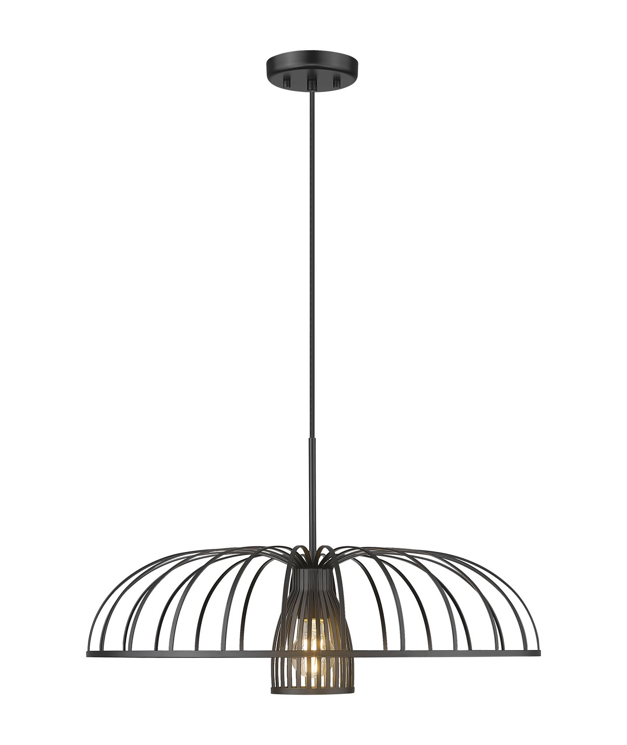 One Light Pendant by Z-Lite - Valencia Collection, Matte Black Finish - 623P24-MB