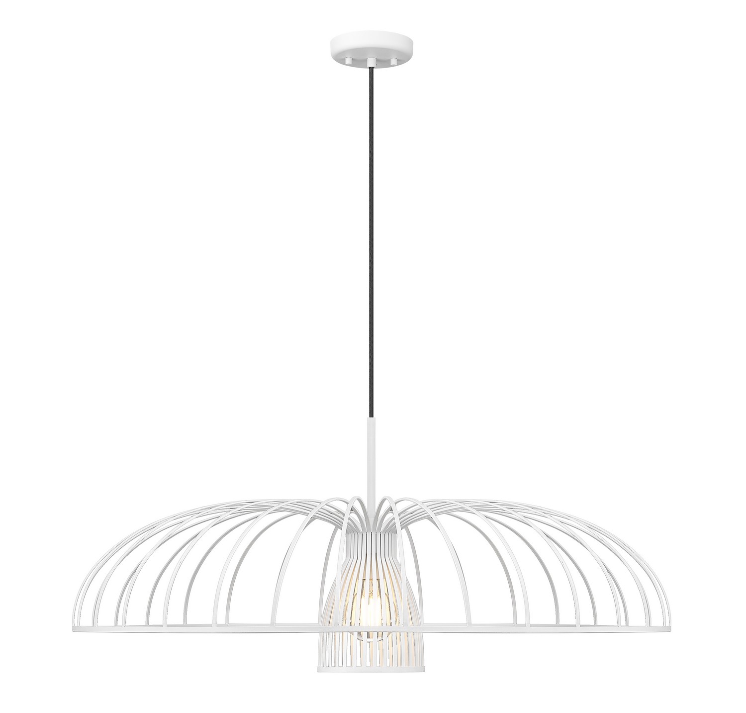 One Light Pendant by Z-Lite - Valencia Collection, Texture White Finish - 623P35-TXWH