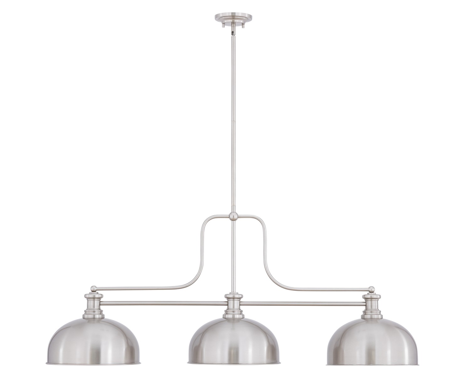 Three Light Billiard by Z-Lite - Melange Collection, Brushed Nickel Finish - 725-3BN-D13BN