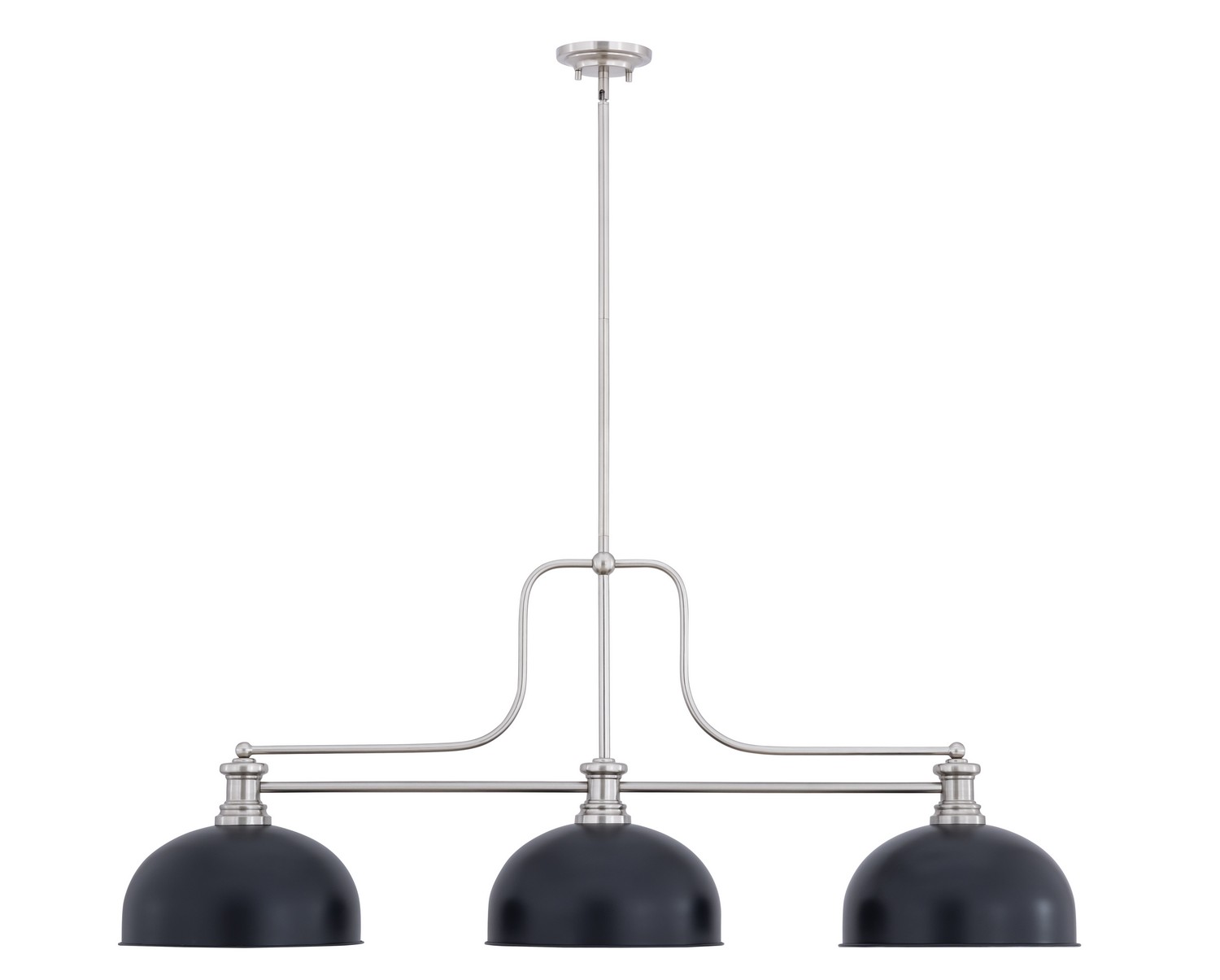 Three Light Billiard by Z-Lite - Melange Collection, Brushed Nickel Finish - 725-3BN-D13MB