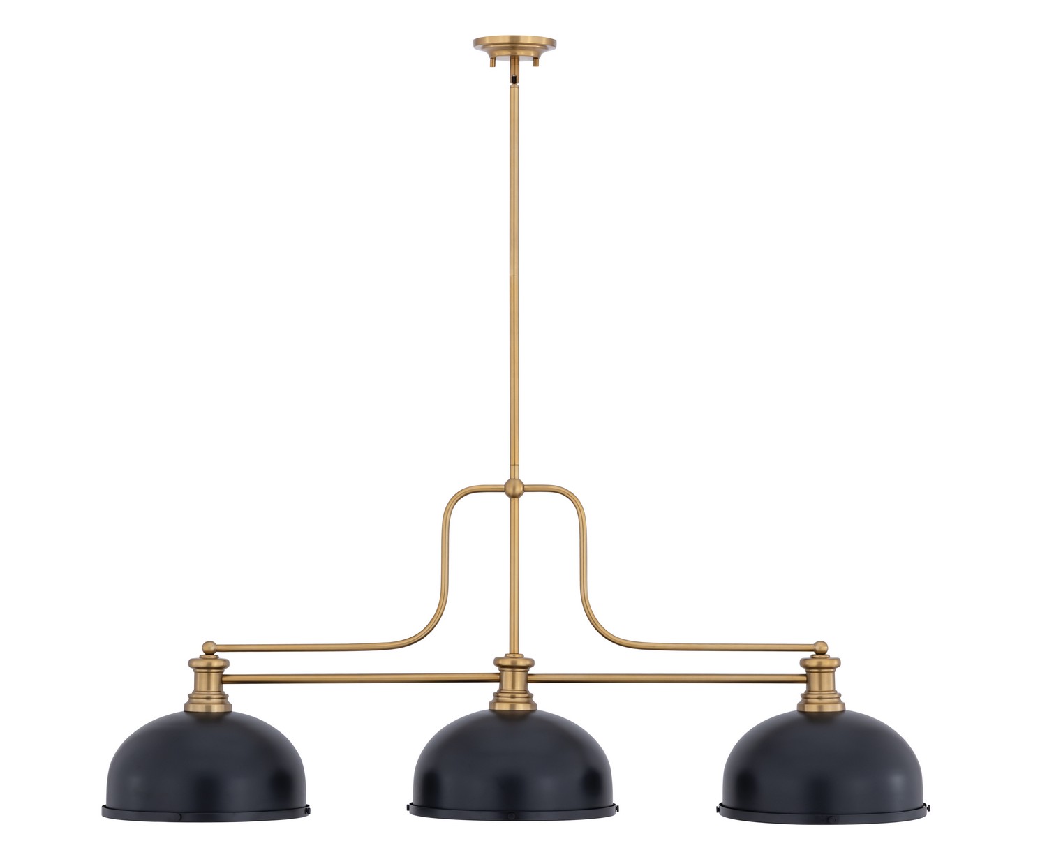 Three Light Billiard by Z-Lite - Melange Collection, Heritage Brass Finish - 725-3HBR-D12MB
