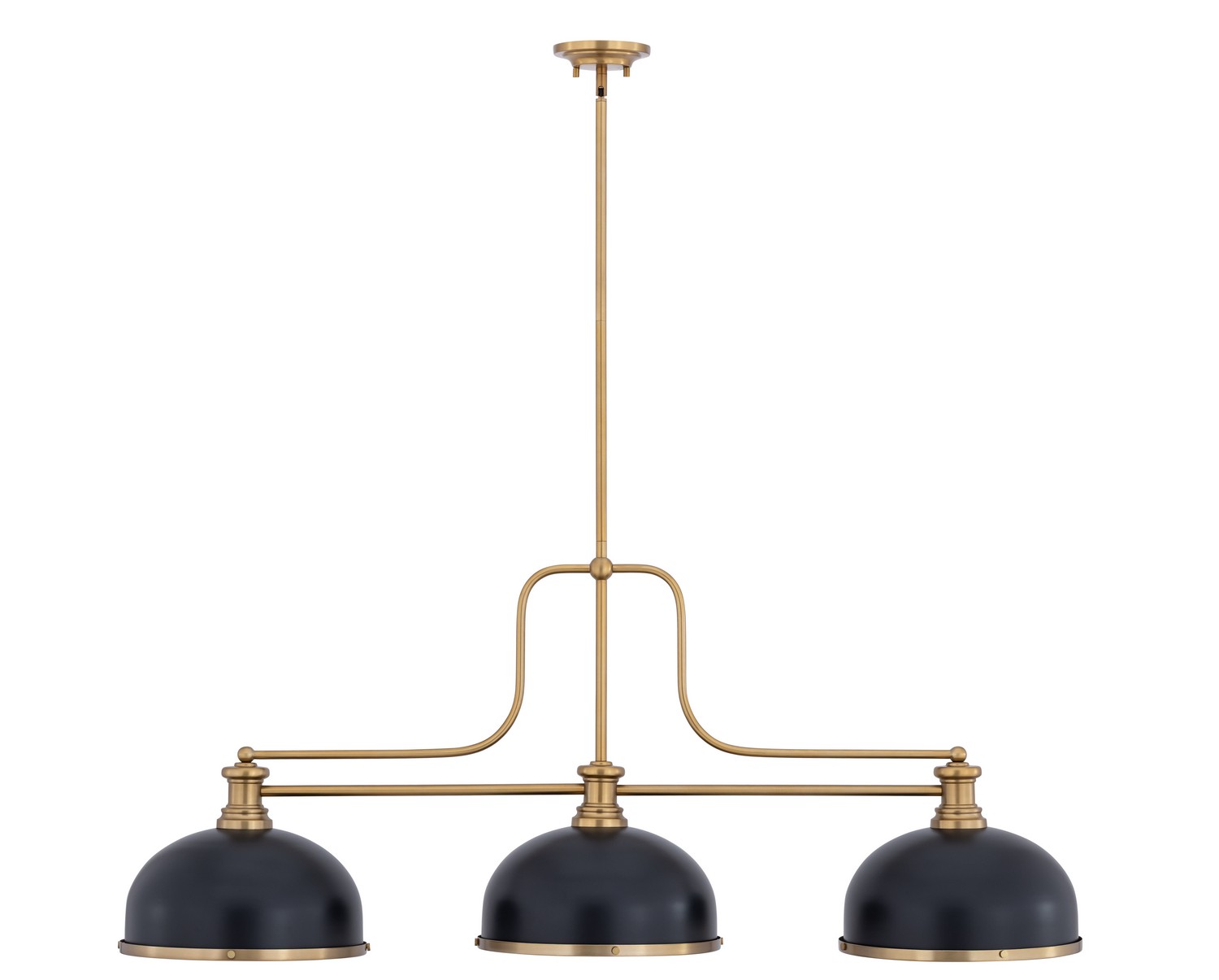 Three Light Billiard by Z-Lite - Melange Collection, Heritage Brass Finish - 725-3HBR-D12MB+HBR