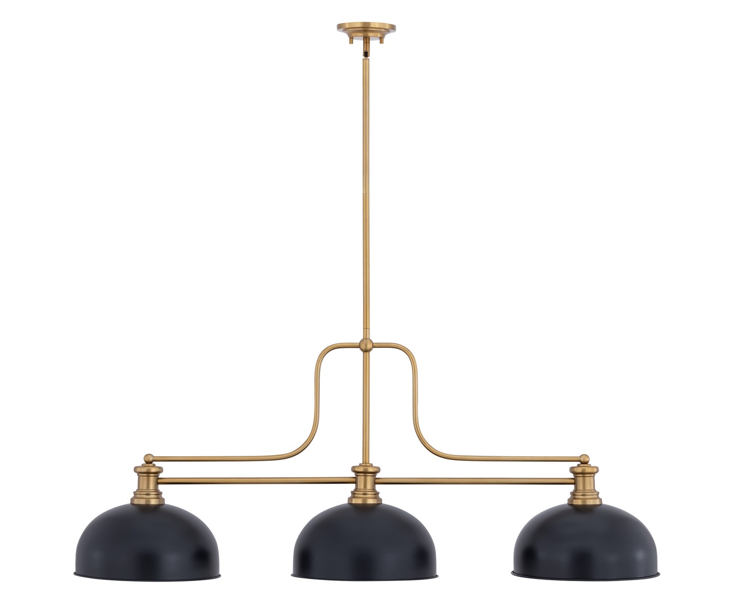 Three Light Billiard by Z-Lite - Melange Collection, Heritage Brass Finish - 725-3HBR-D13MB