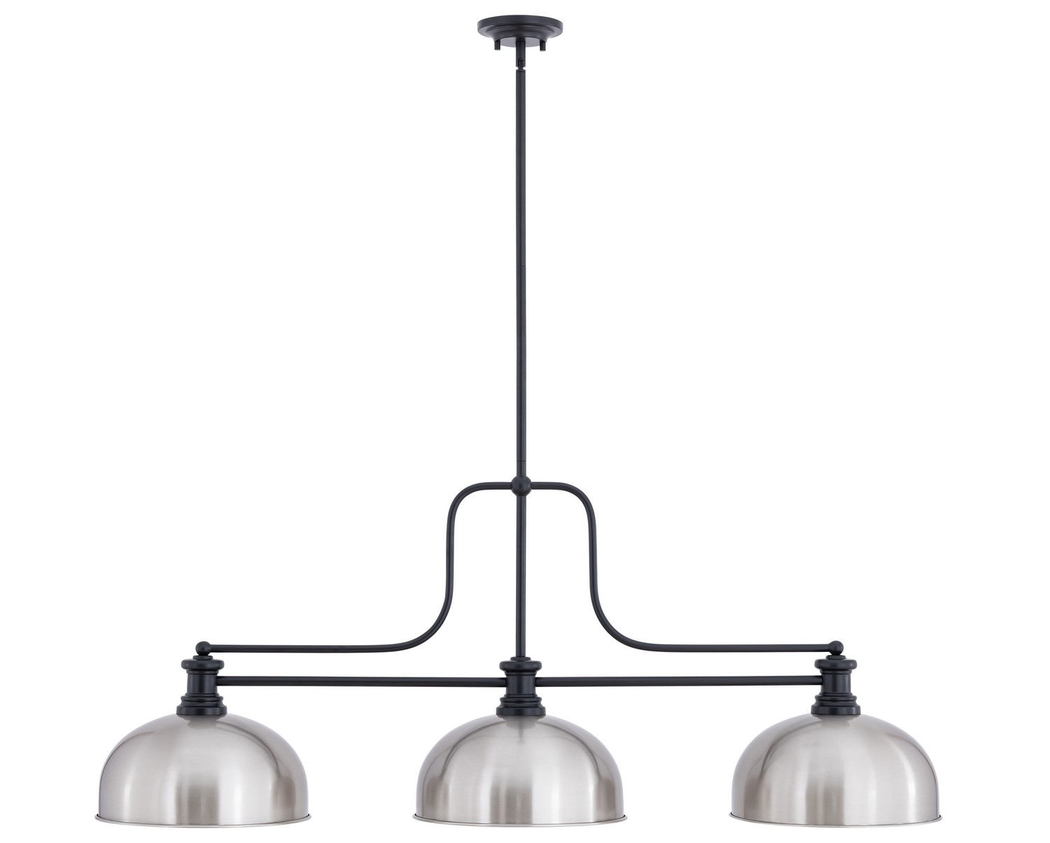 Three Light Billiard by Z-Lite - Melange Collection, Matte Black Finish - 725-3MB-D13BN