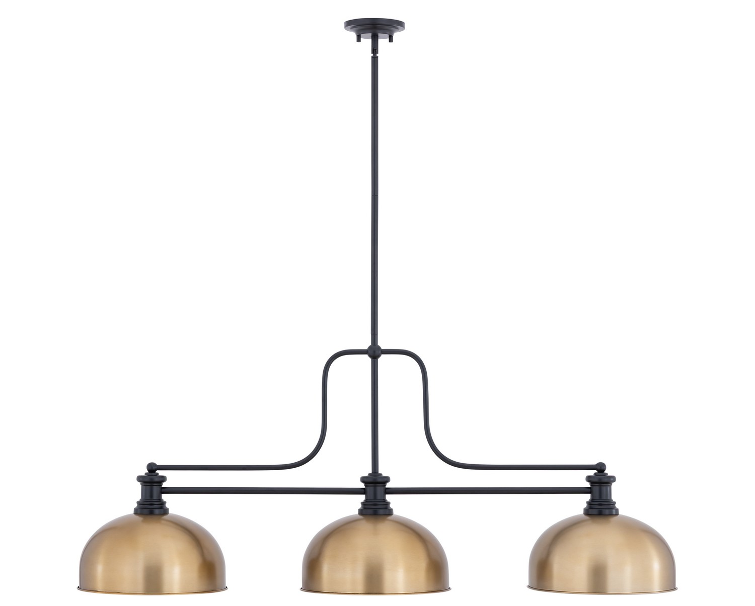 Three Light Billiard by Z-Lite - Melange Collection, Matte Black Finish - 725-3MB-D13HBR