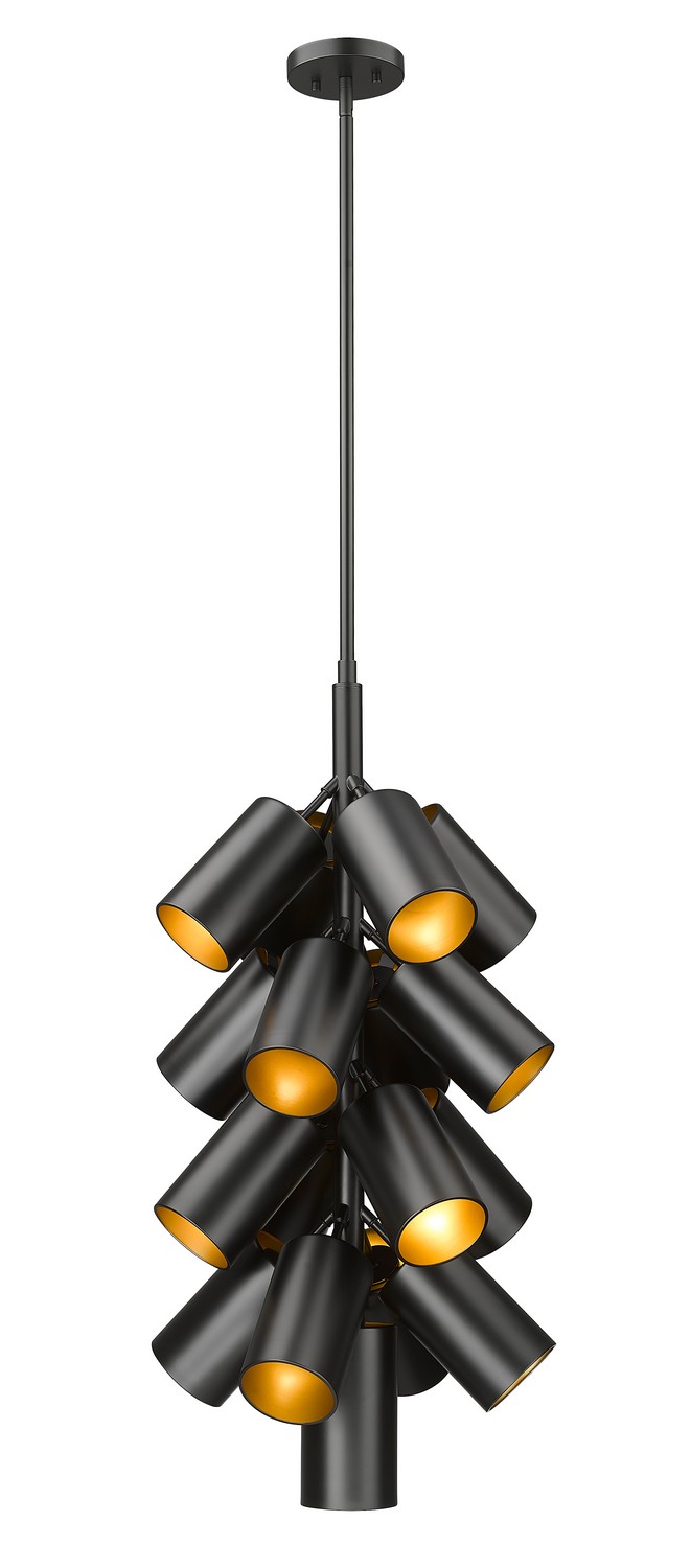 17 Light Chandelier by Z-Lite - Lumina Collection, Matte Black Finish - 7520-17MB