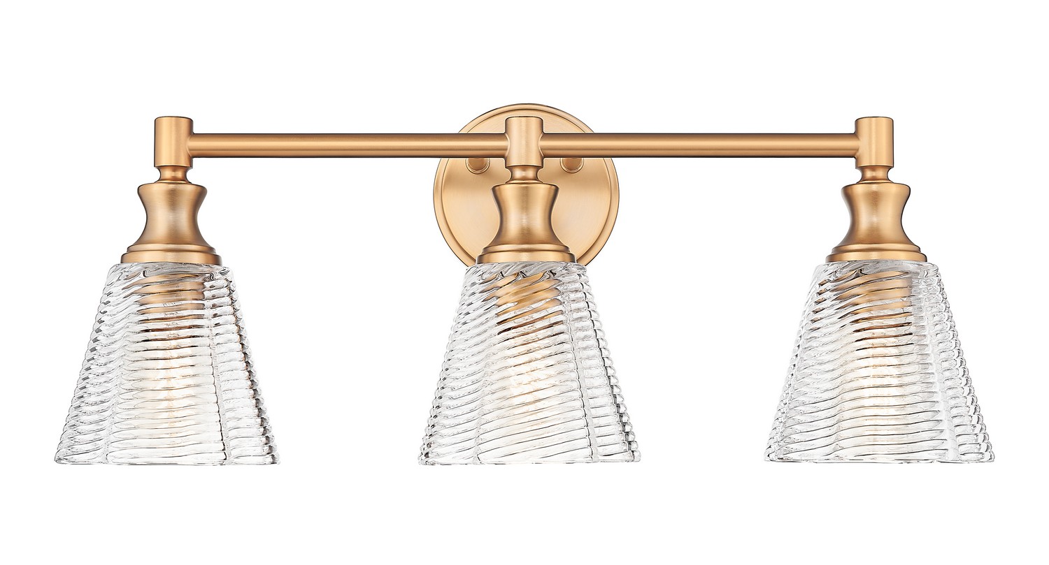 Three Light Vanity by Z-Lite - Auden Collection, Modern Gold Finish - 7704-3V-MGLD