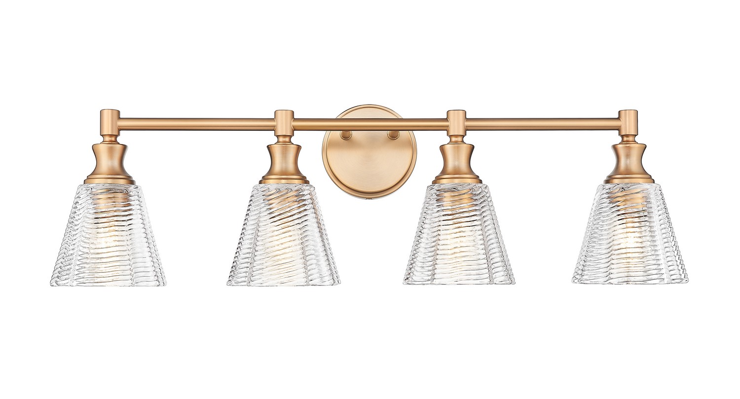 Four Light Vanity by Z-Lite - Auden Collection, Modern Gold Finish - 7704-4V-MGLD