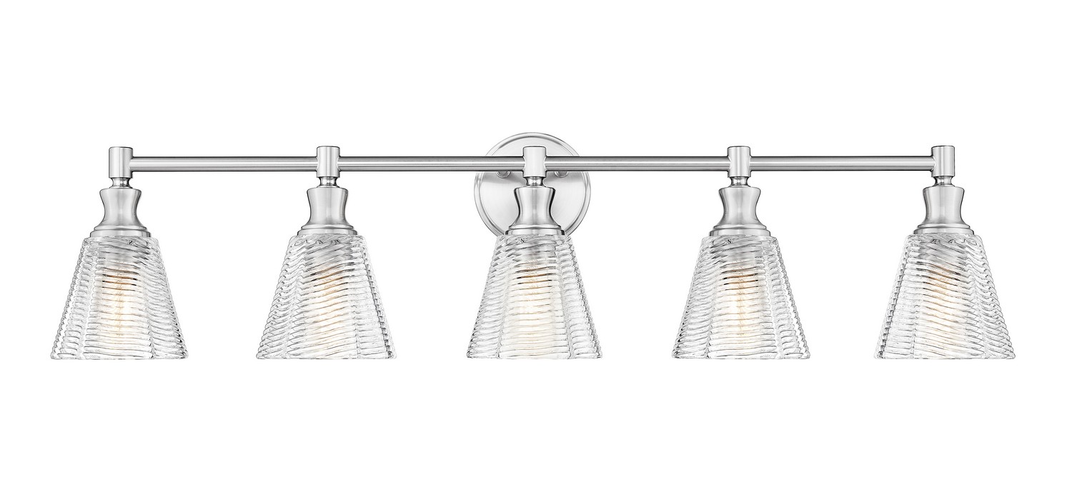 Five Light Vanity by Z-Lite - Auden Collection, Brushed Nickel Finish - 7704-5V-BN