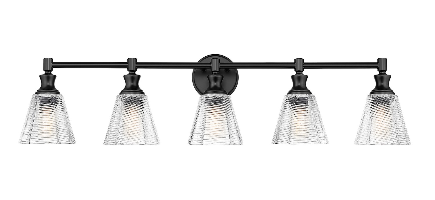 Five Light Vanity by Z-Lite - Auden Collection, Matte Black Finish - 7704-5V-MB