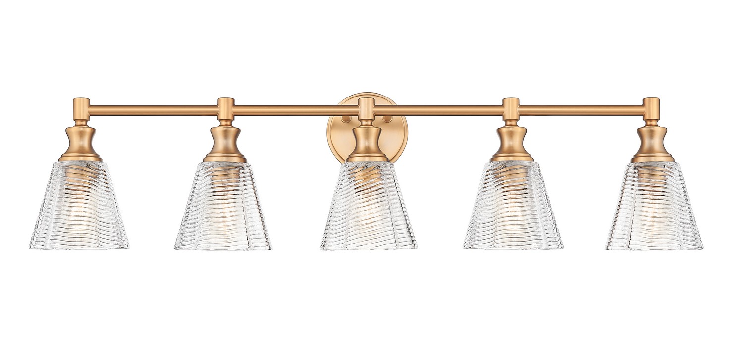 Five Light Vanity by Z-Lite - Auden Collection, Modern Gold Finish - 7704-5V-MGLD