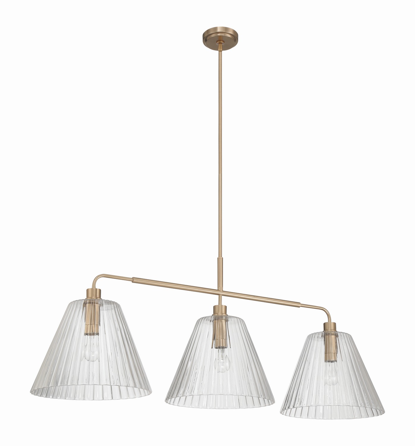 Craftmade 61173-CPZ Pleated 3 Light 14 inch Premium Bronze Island Light Ceiling Light