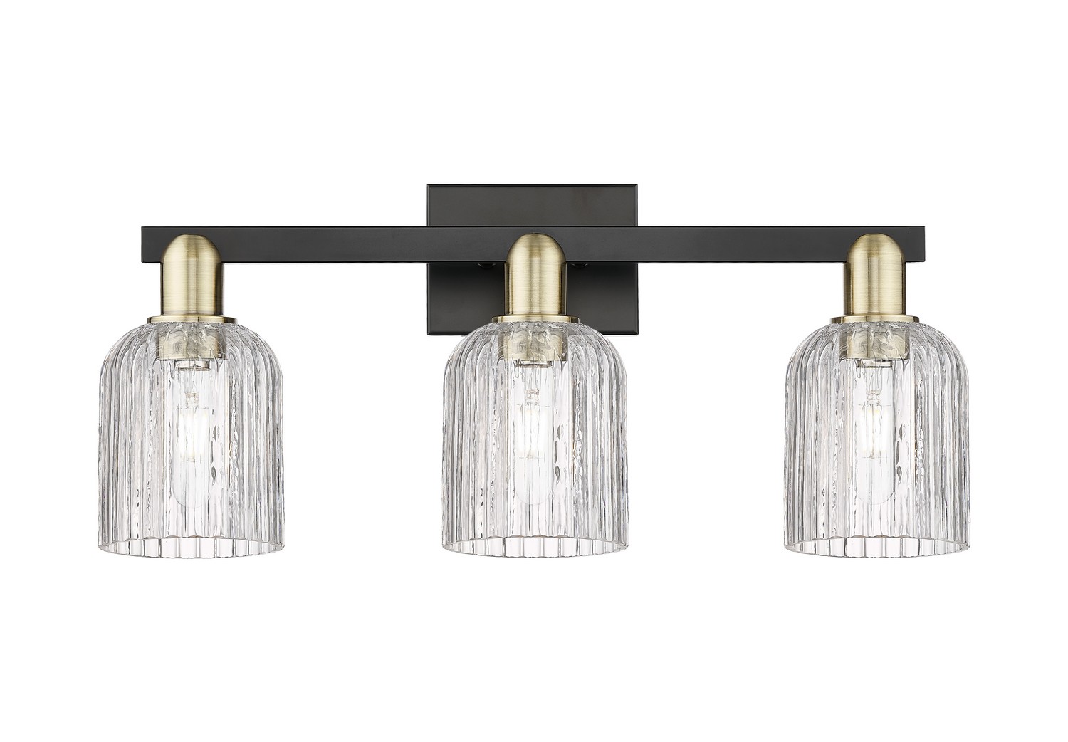 Three Light Bath Vanity by Innovations - Arcadia Collection, Black Antique Brass Finish - 716-3W-BAB-G559-5CL