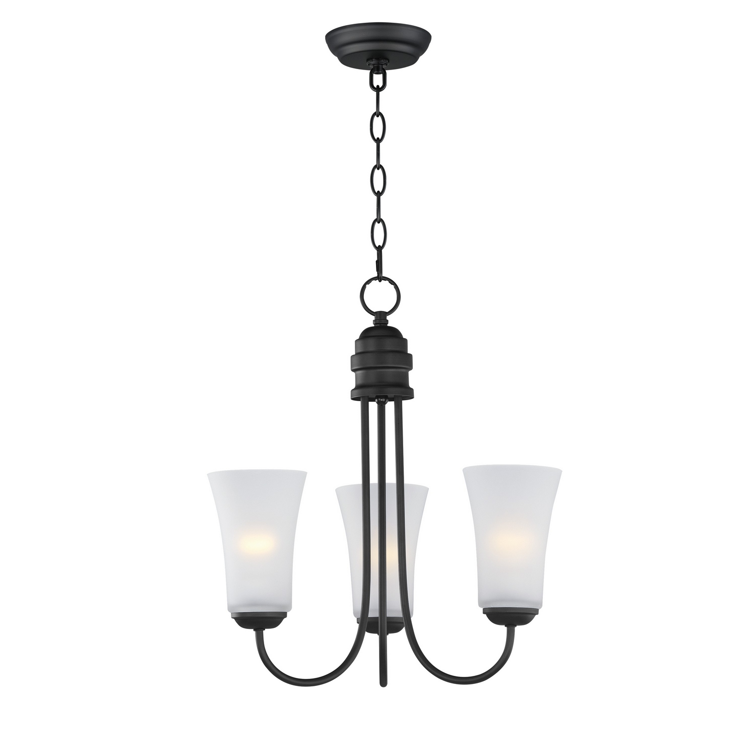 Maxim Lighting 10043FTBK Logan 3 Light 17 inch Black Single-Tier Chandelier Ceiling Light