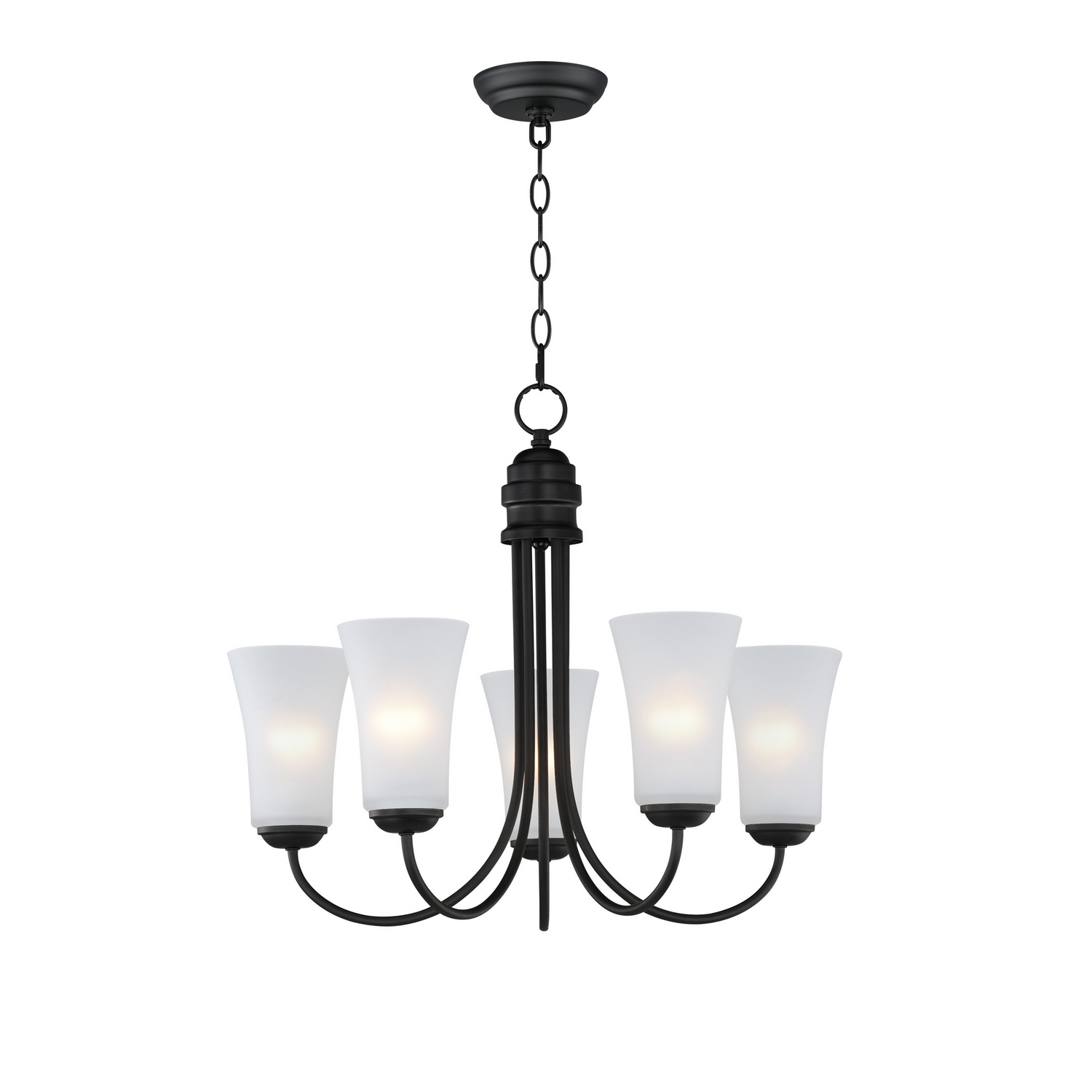 Maxim Lighting 10045FTBK Logan 5 Light 20 inch Black Single-Tier Chandelier Ceiling Light