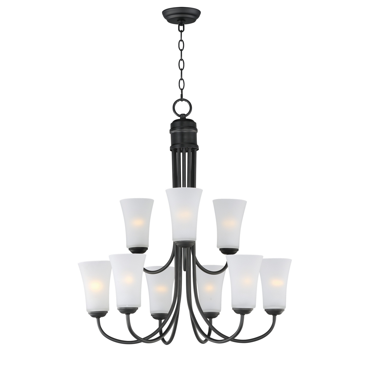 Maxim Lighting 10046FTBK Logan 9 Light 28.5 inch Black Multi-Tier Chandelier Ceiling Light