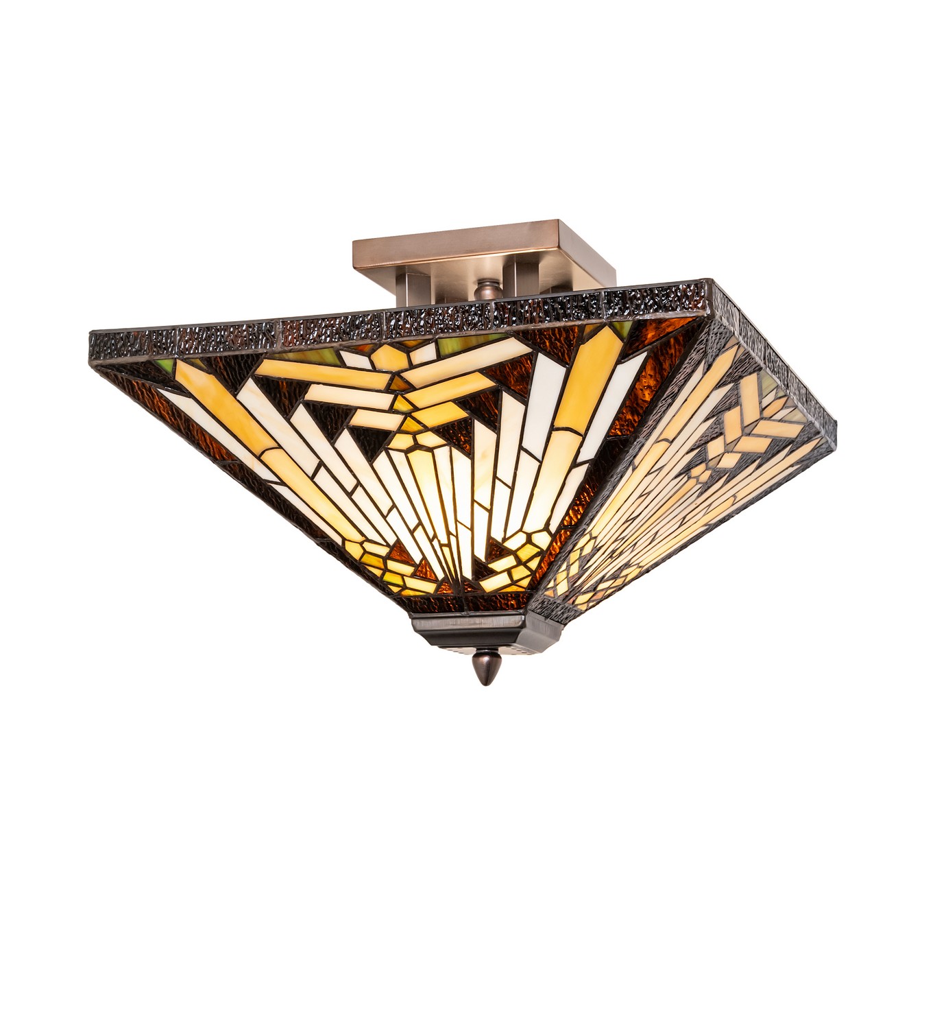 Nuevo Mission Two Light Flush Mount in Mahogany Bronze