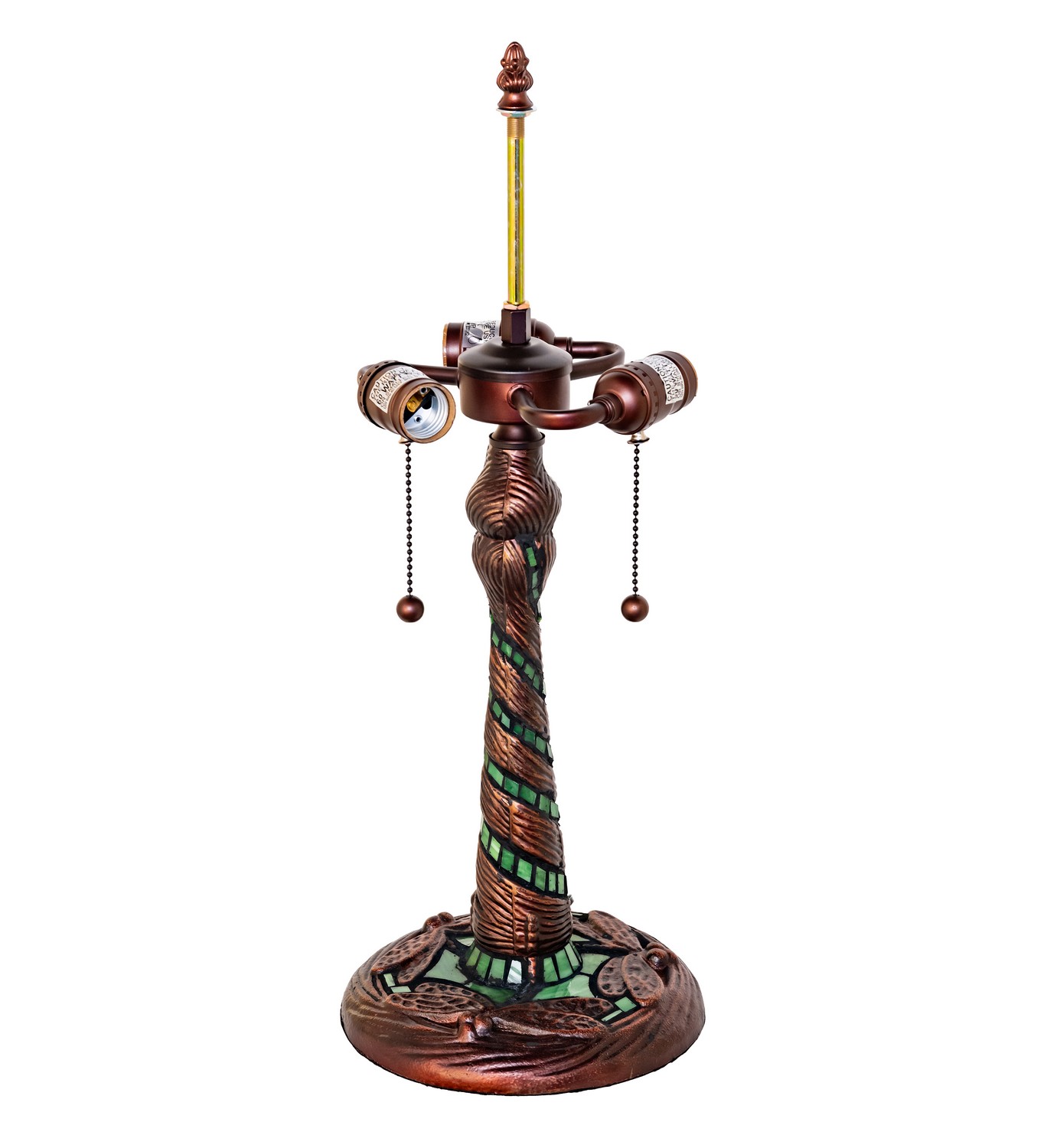 Twisted Fly Three Light Table Base in Mahogany Bronze