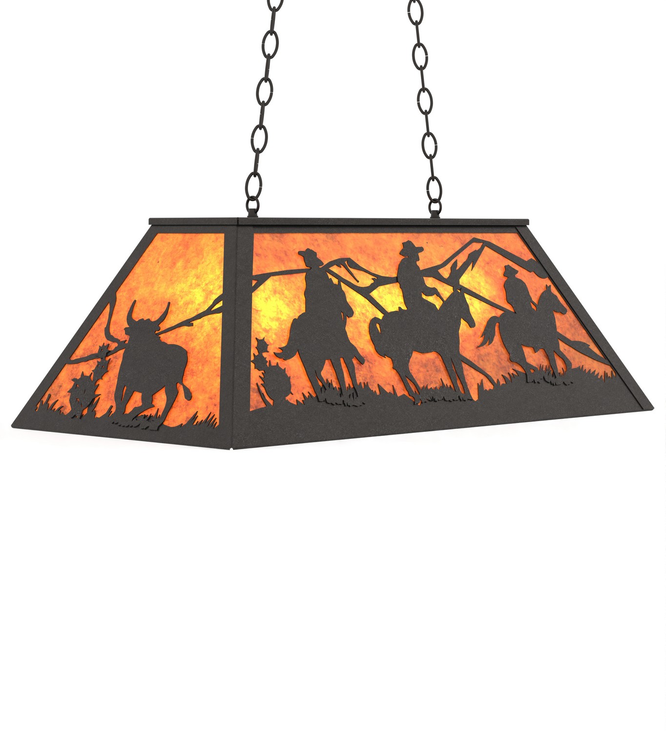 Rustlers Six Light Pendant in Wrought Iron
