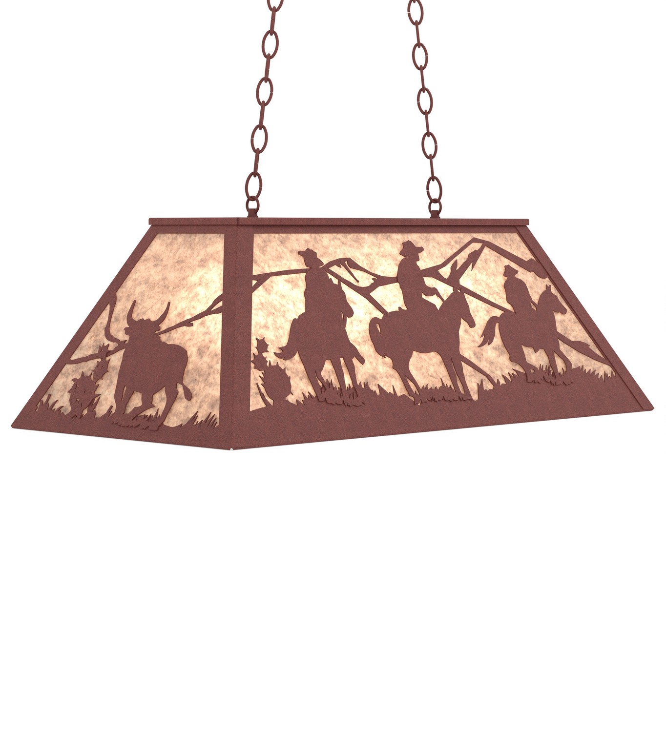 Rustlers Six Light Pendant in Rust