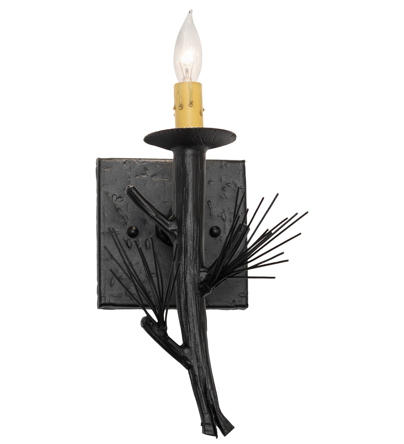Lone Pine One Light Wall Sconce in Textured Black