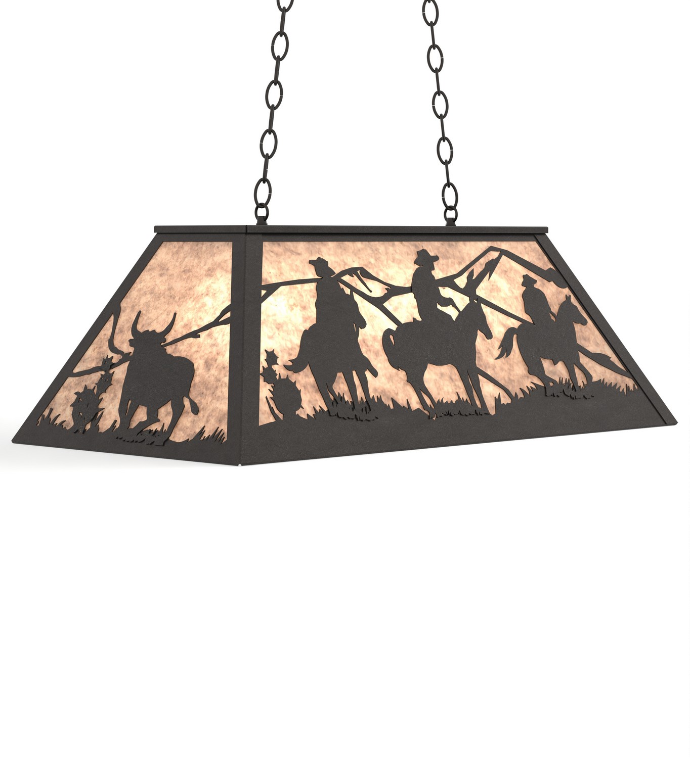 Rustlers Six Light Pendant in Wrought Iron