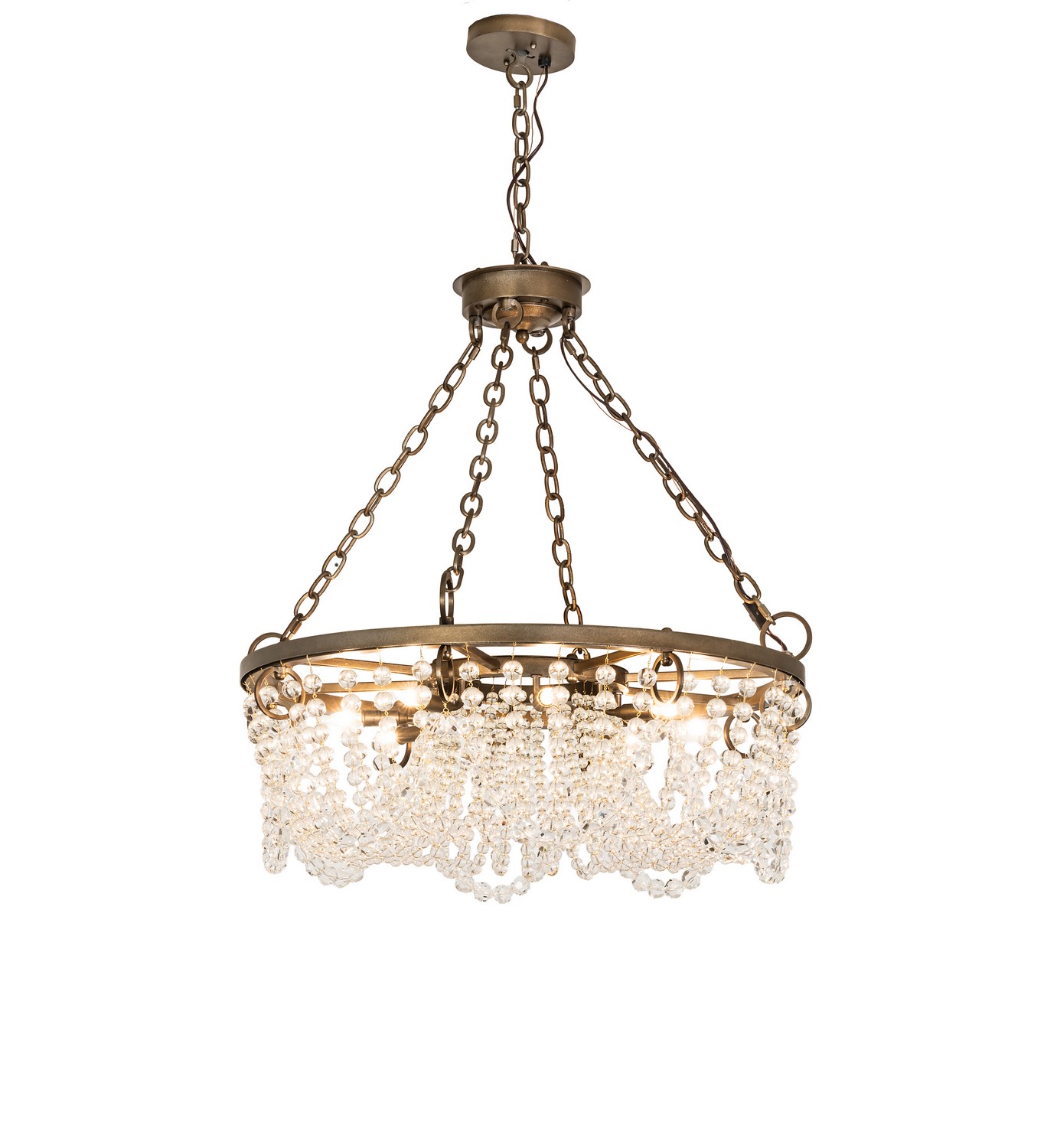 Every Meyda Tiffany item is a unique handcrafted work of art. Natural variations in the wide array of materials that we use to create each Meyda product make every item a masterpiece of its own. Photographs are a general representation of the product. Colors and designs will vary. Collection: Sardinia Finish: Black Hills Gold Width: 31.00" Height: 38.00" Length: 31.00" Weight: 46.00 lb Number of Bulbs: 8 Maximum Wattage: 60.00 W Bulb Type: B10 Bulb Base: E12 Material: Steel Country of Origin: USA Safety Rating: Damp