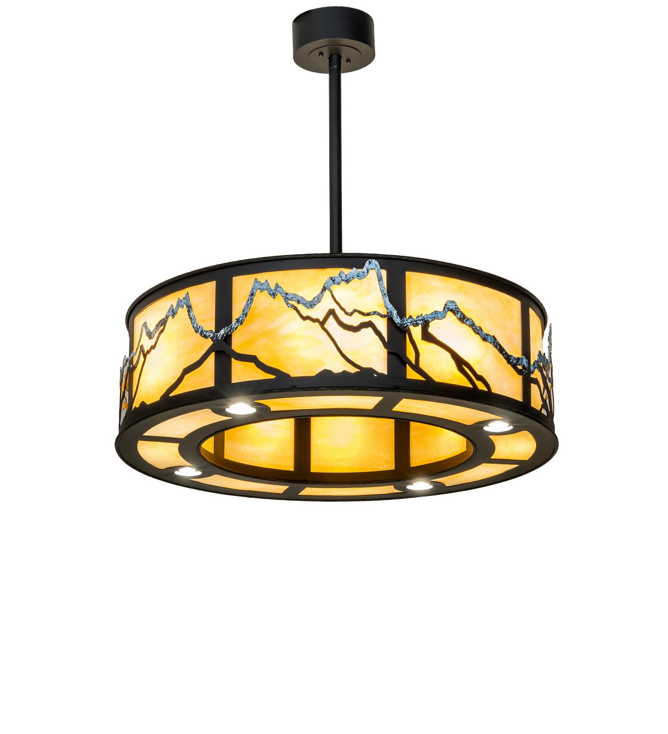 Telluride Magic 12 Light Pendant in Black Satin Wrought Iron