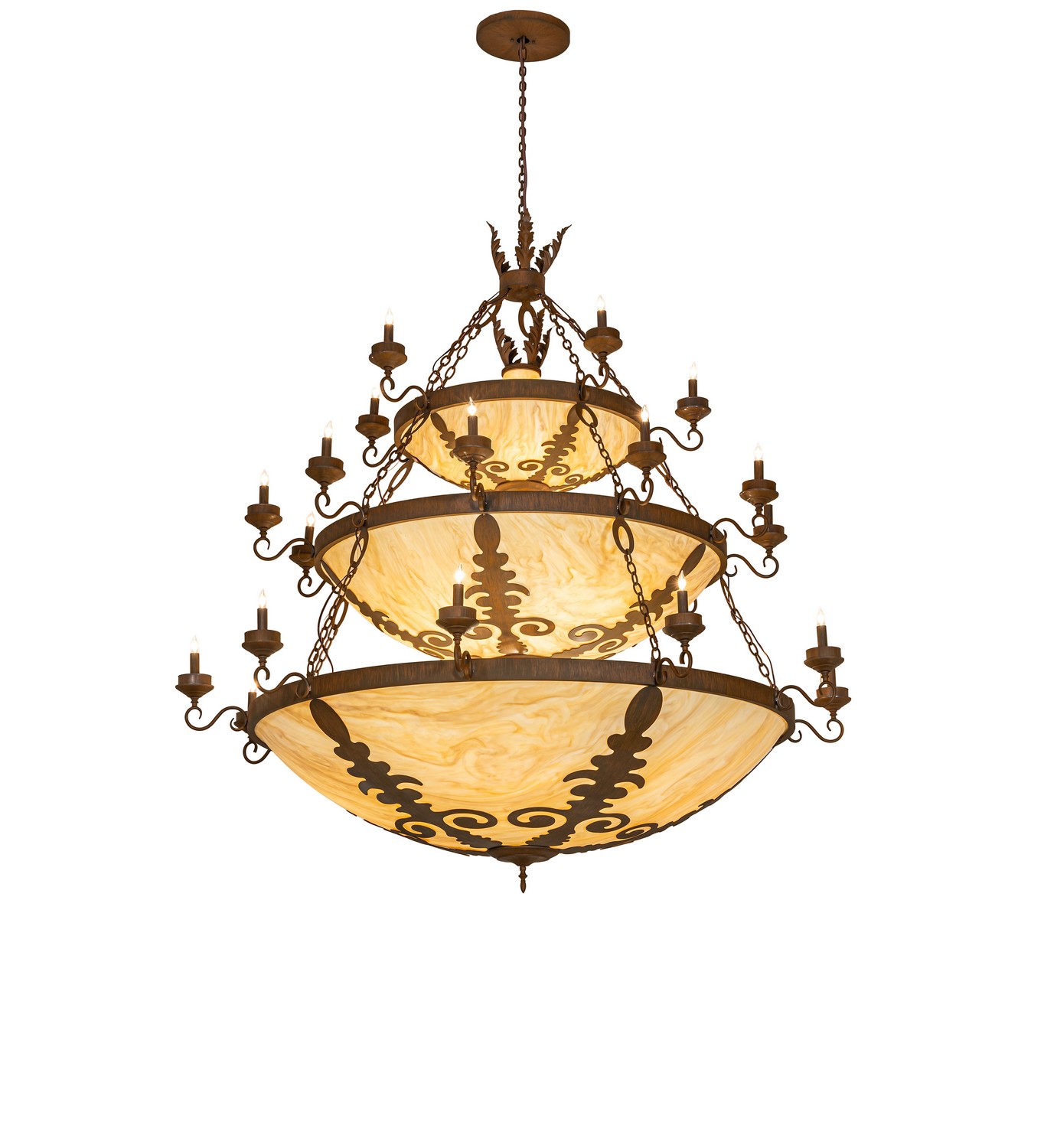 Castellum 43 Light Chandelier in Rustic Iron
