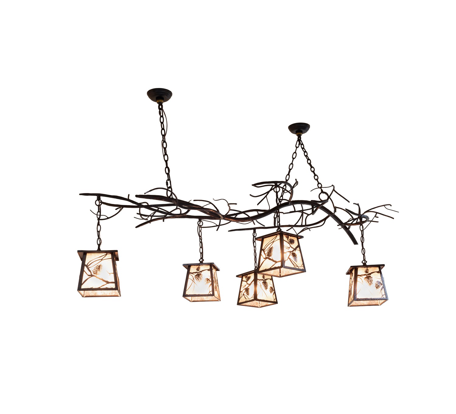 Winter Solstice Five Light Chandelier in Copper Vein