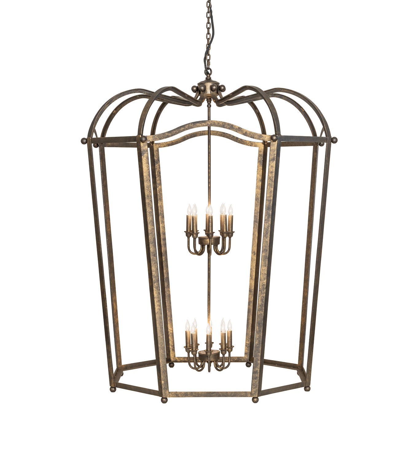 Every Meyda Tiffany item is a unique handcrafted work of art. Natural variations in the wide array of materials that we use to create each Meyda product make every item a masterpiece of its own. Photographs are a general representation of the product. Colors and designs will vary. Collection: Citadel Finish: Dark Smoke Width: 50.00" Height: 63.00" Length: 50.00" Weight: 99.00 lb Number of Bulbs: 16 Maximum Wattage: 60.00 W Bulb Type: BA9 Bulb Base: E12 Material: Steel Country of Origin: USA Safety Rating: Damp