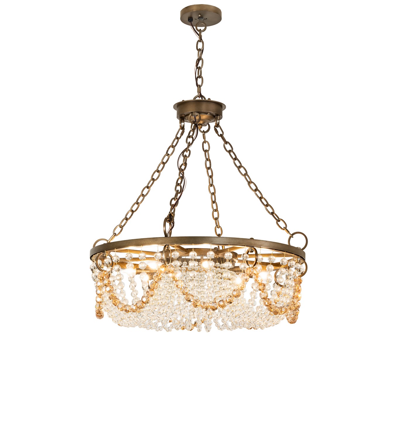 Sardinia Eight Light Chandelier in Black Hills Gold