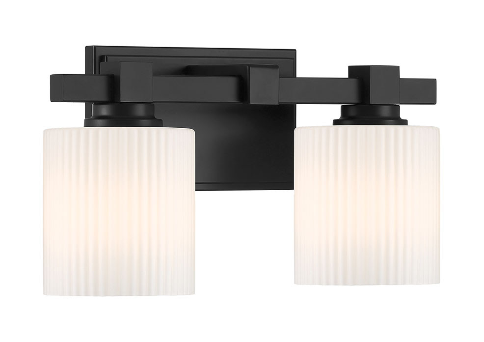 Millennium Lighting 23102-MB Abelson 2 Light 14 inch Matte Black Bathroom Vanity Light Wall Light