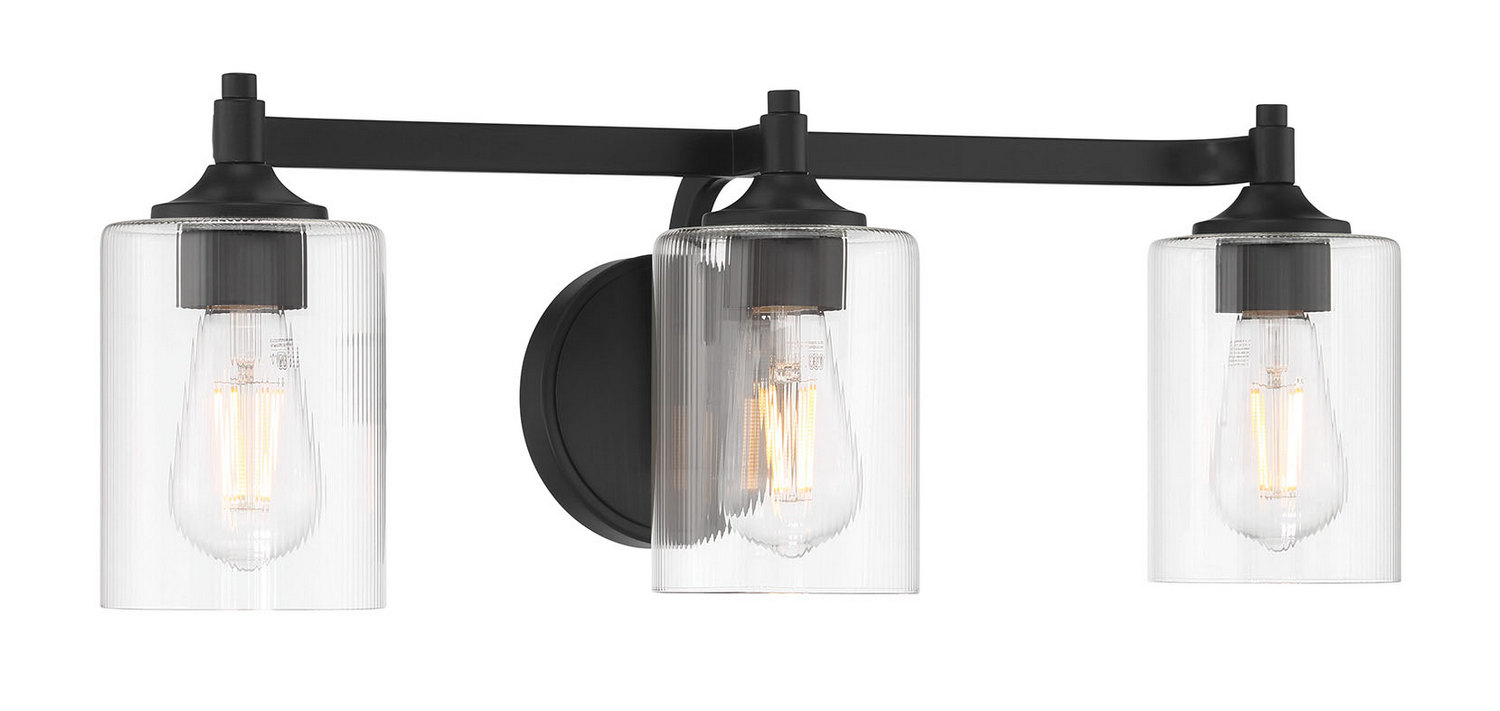 Millennium Lighting 28703-MB Ryehouse 3 Light 23.75 inch Matte Black Bathroom Vanity Light Wall Light