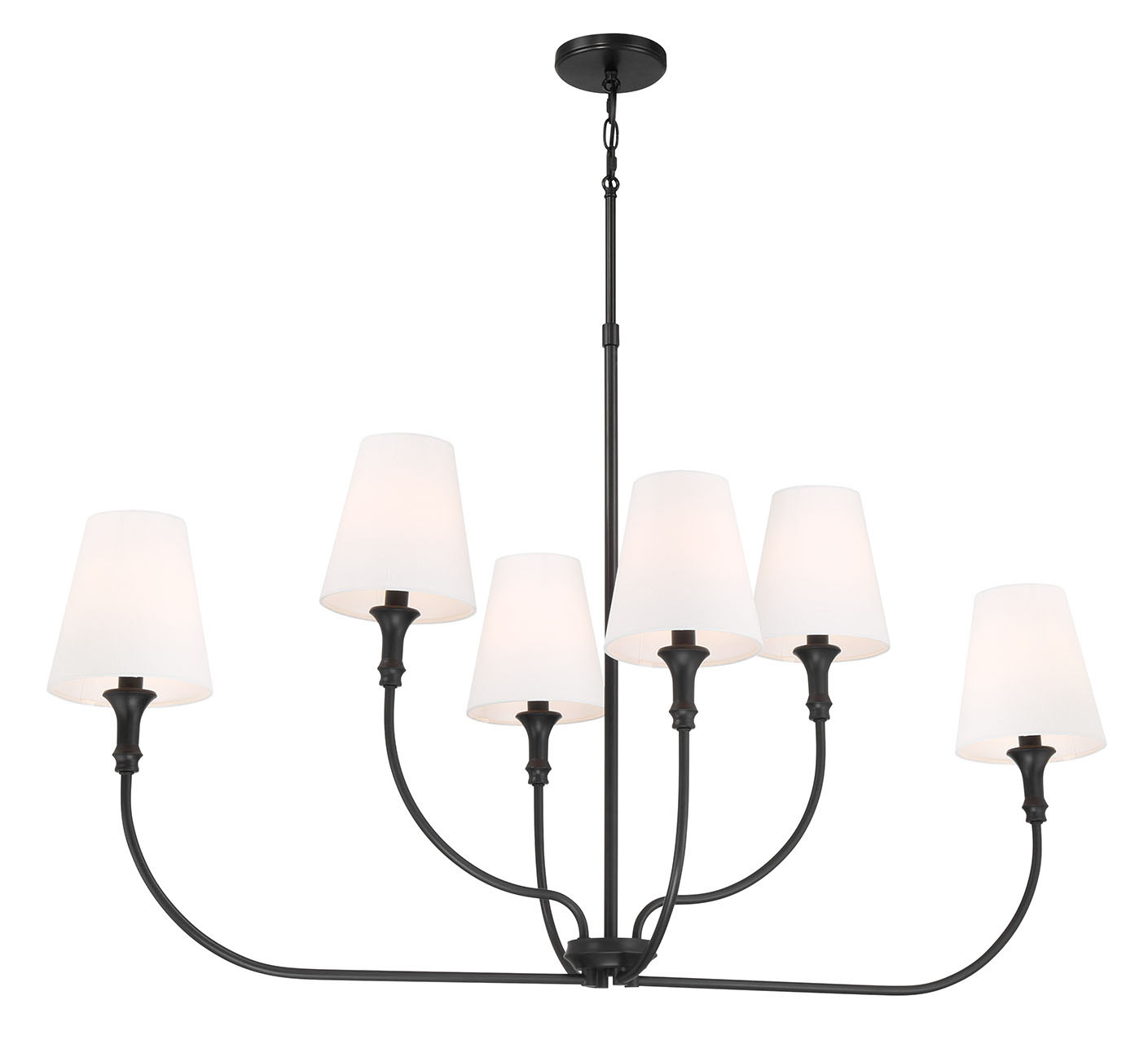 Millennium Lighting 28906-MB Mairbourne 6 Light 48 inch Matte Black Linear Chandelier Ceiling Light