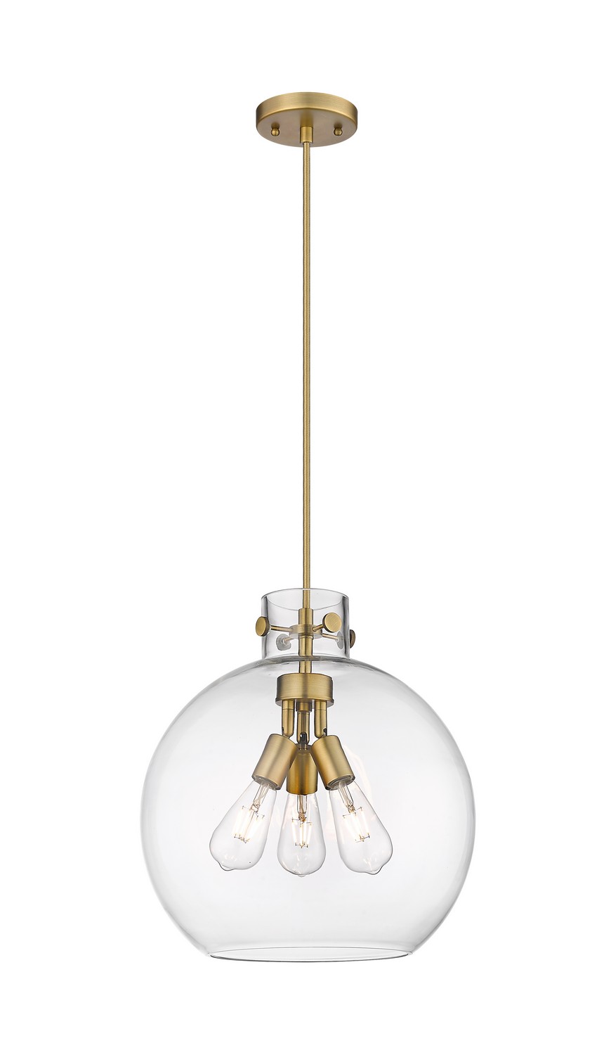 Three Light Pendant by Innovations - Downtown Urban Collection, Brushed Brass Finish - 410-3PL-BB-G410-14CL