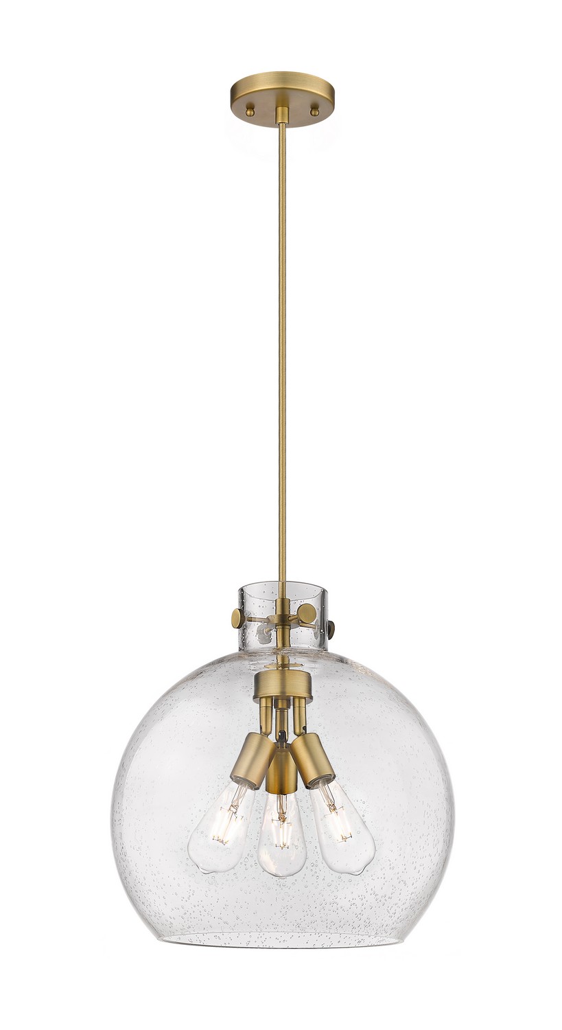 Three Light Pendant by Innovations - Downtown Urban Collection, Brushed Brass Finish - 410-3PL-BB-G410-14SDY