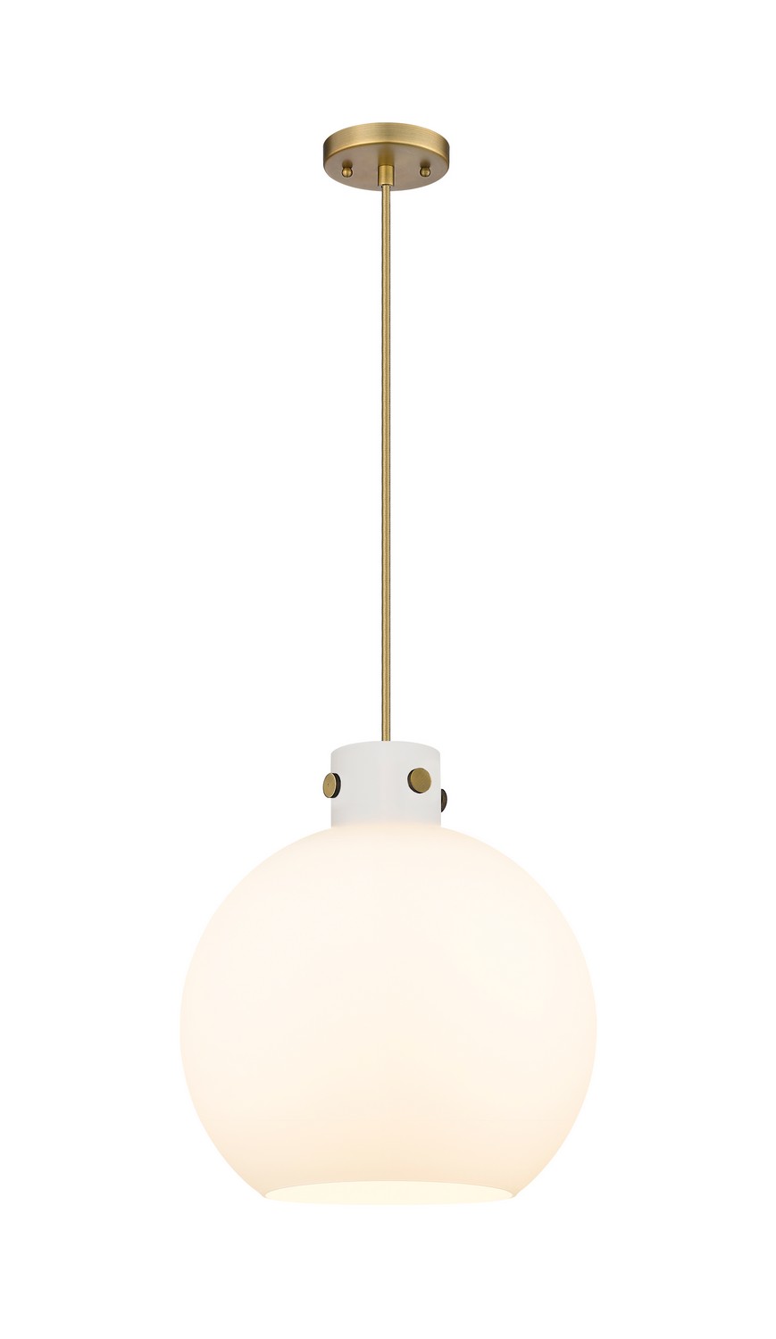 Three Light Pendant by Innovations - Downtown Urban Collection, Brushed Brass Finish - 410-3PL-BB-G410-14WH
