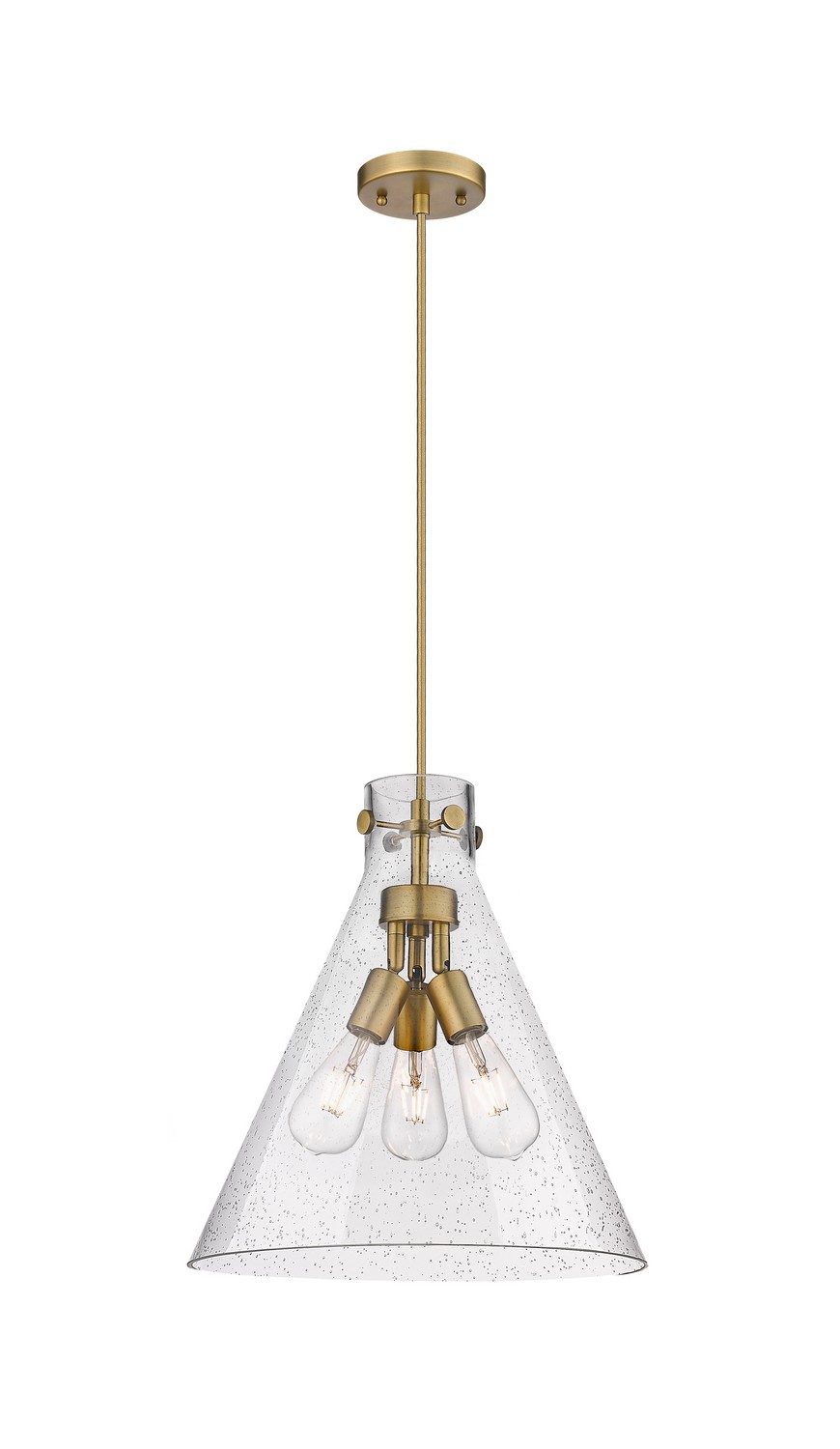 Three Light Pendant by Innovations - Downtown Urban Collection, Brushed Brass Finish - 410-3PL-BB-G411-14SDY