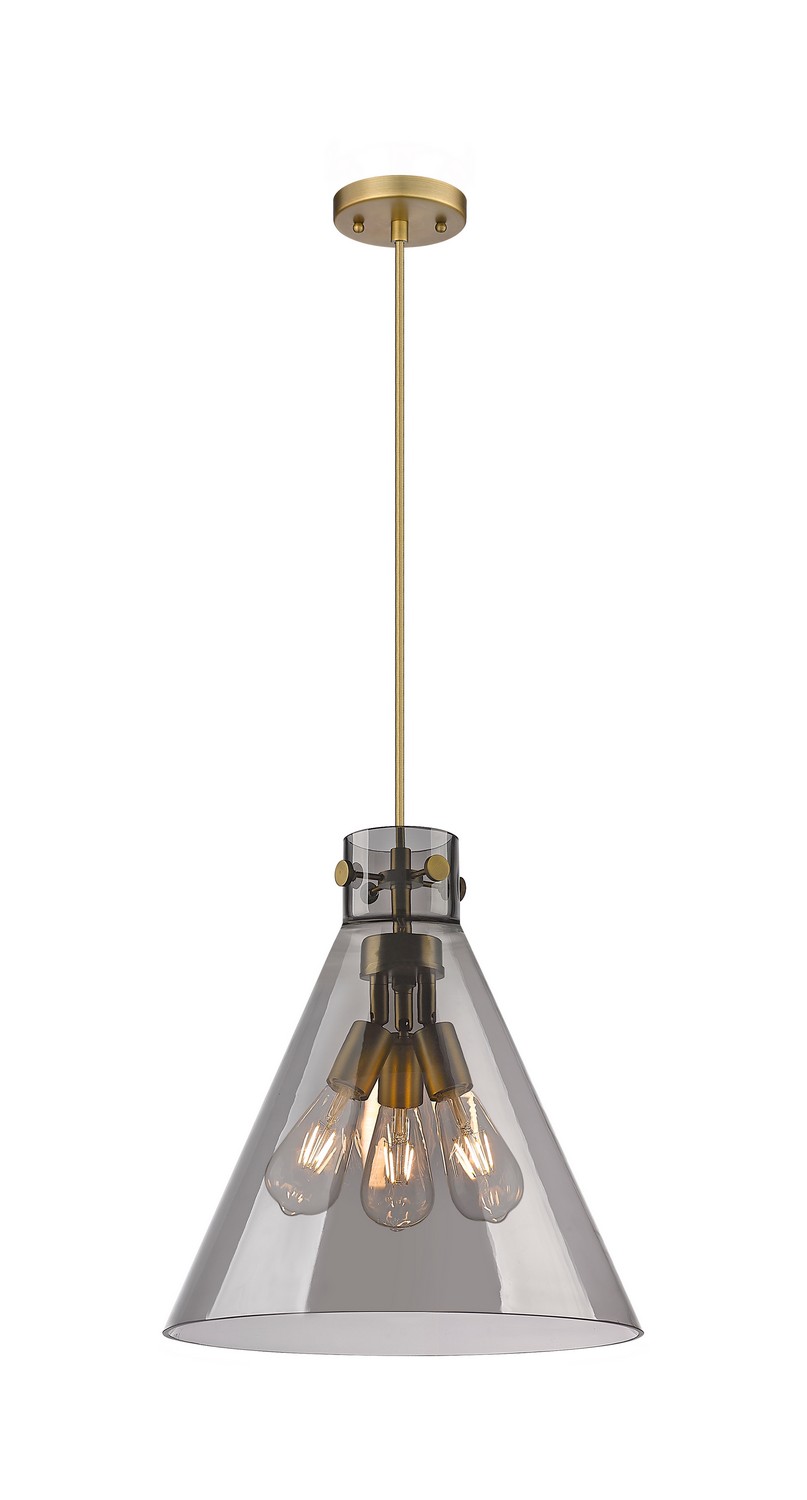 Three Light Pendant by Innovations - Downtown Urban Collection, Brushed Brass Finish - 410-3PL-BB-G411-14SM